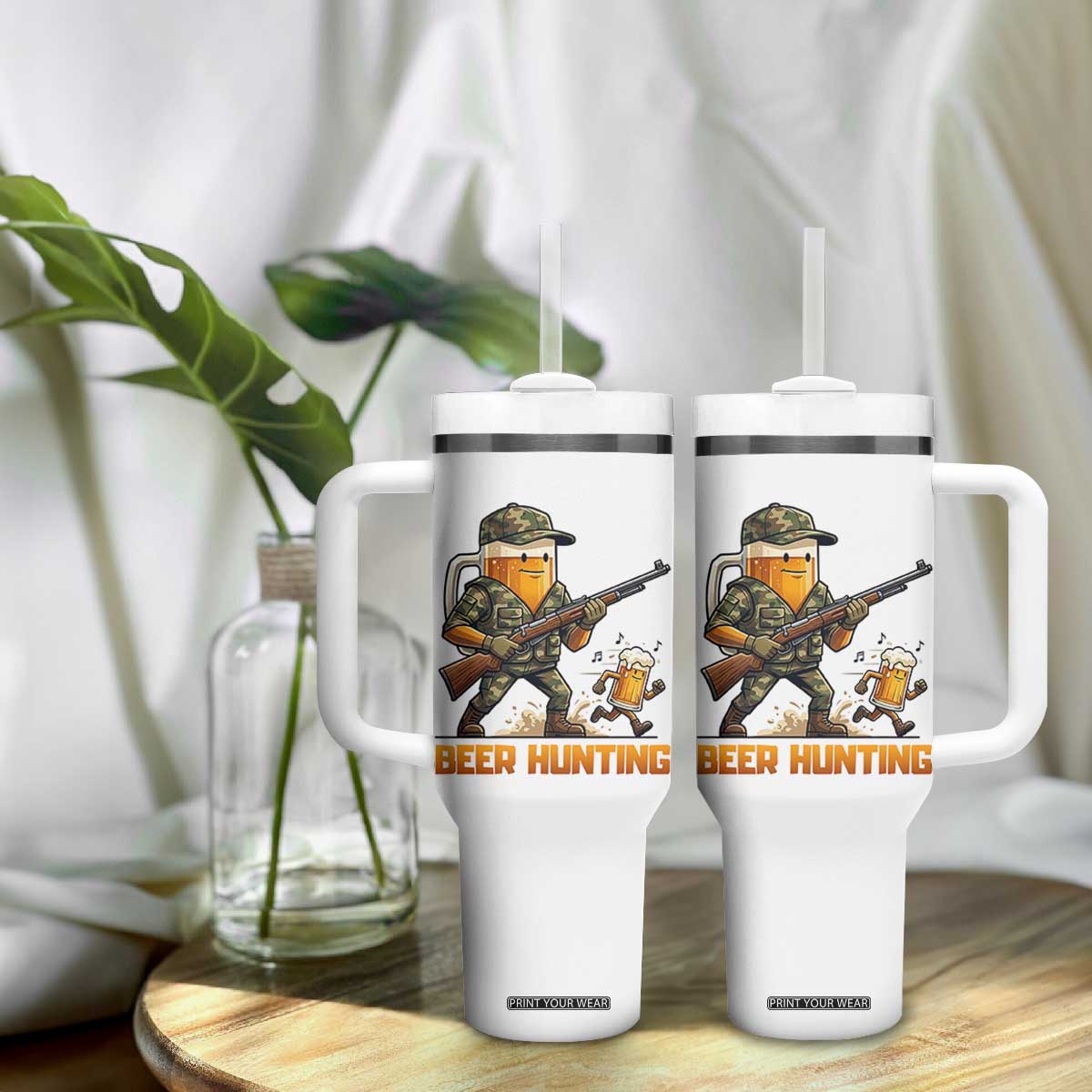 Beer Hunting Season Open Tumbler With Handle Beer Hunter Brew Lover Humor TS12 Print Your Wear