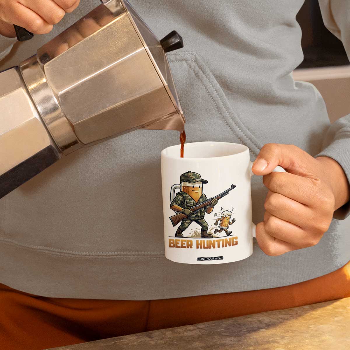 Beer Hunting Season Open Coffee Mug Beer Hunter Brew Lover Humor TS12 Print Your Wear