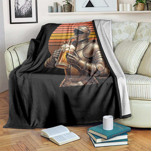 Funny Medieval Renaissance Drinker Throw Blanket Vintage Knight In Armor Beer Lover TS12 Print Your Wear
