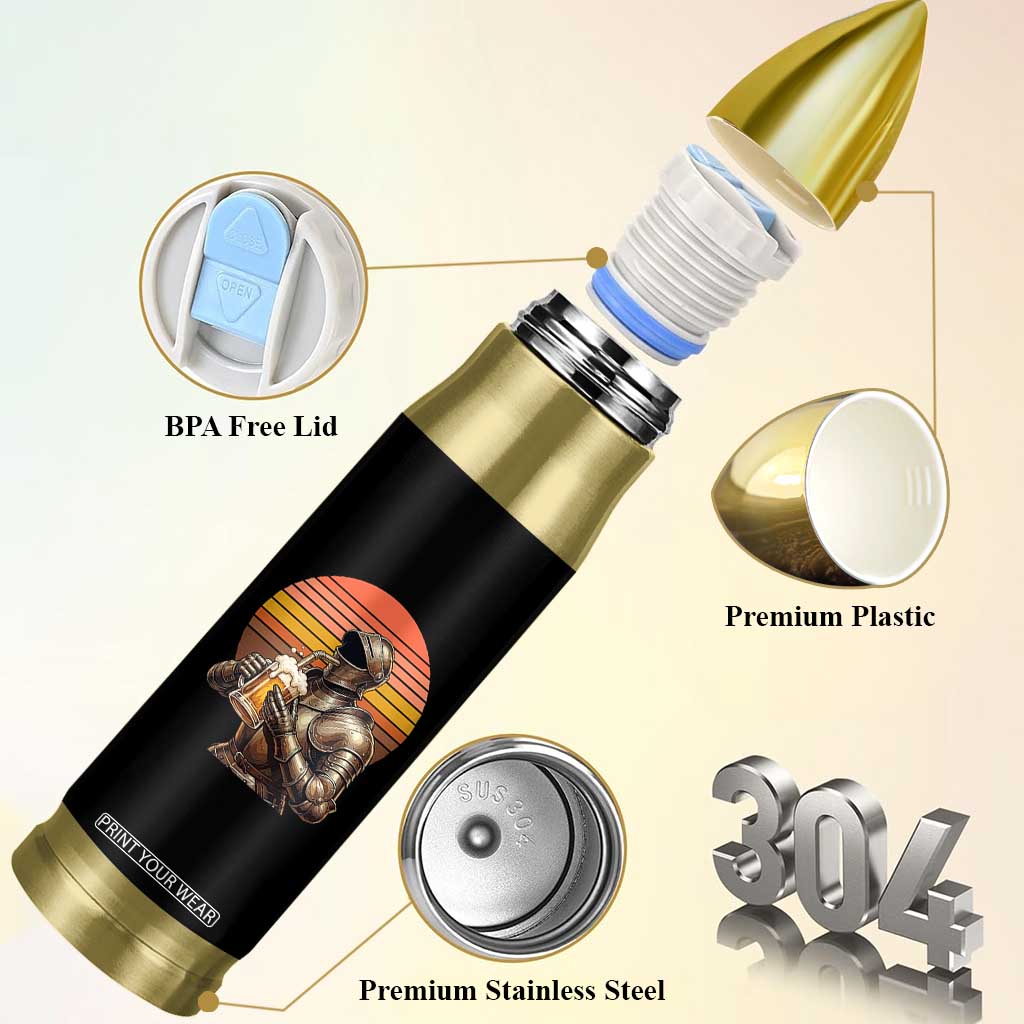 Funny Medieval Renaissance Drinker Bullet Tumbler Vintage Knight In Armor Beer Lover TS12 Print Your Wear