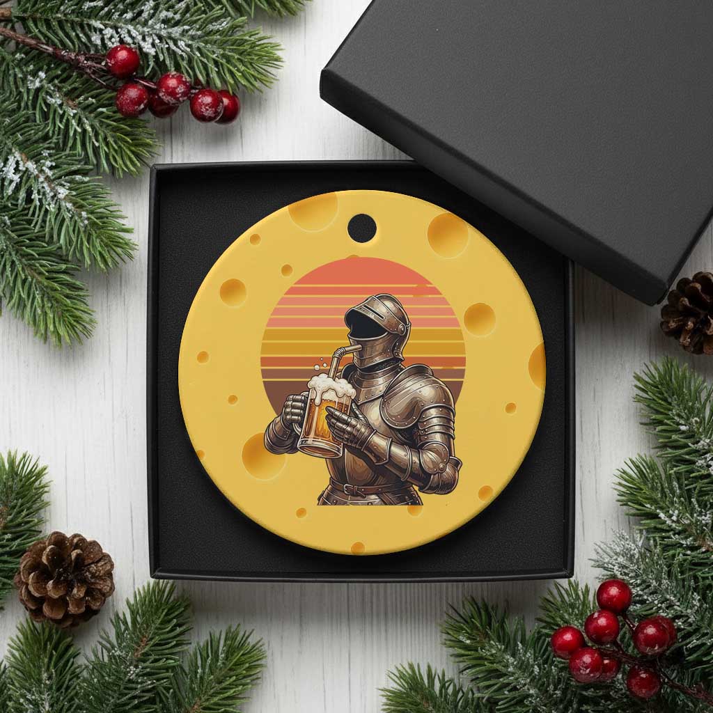 Funny Medieval Renaissance Drinker Ceramic Ornament Vintage Knight In Armor Beer Lover TS12 1pc Yellow Cheese Print Your Wear
