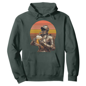 Funny Medieval Renaissance Drinker Hoodie Vintage Knight In Armor Beer Lover TS12 Dark Forest Green Print Your Wear