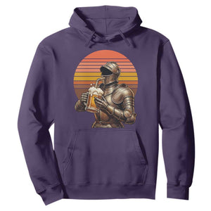 Funny Medieval Renaissance Drinker Hoodie Vintage Knight In Armor Beer Lover TS12 Purple Print Your Wear