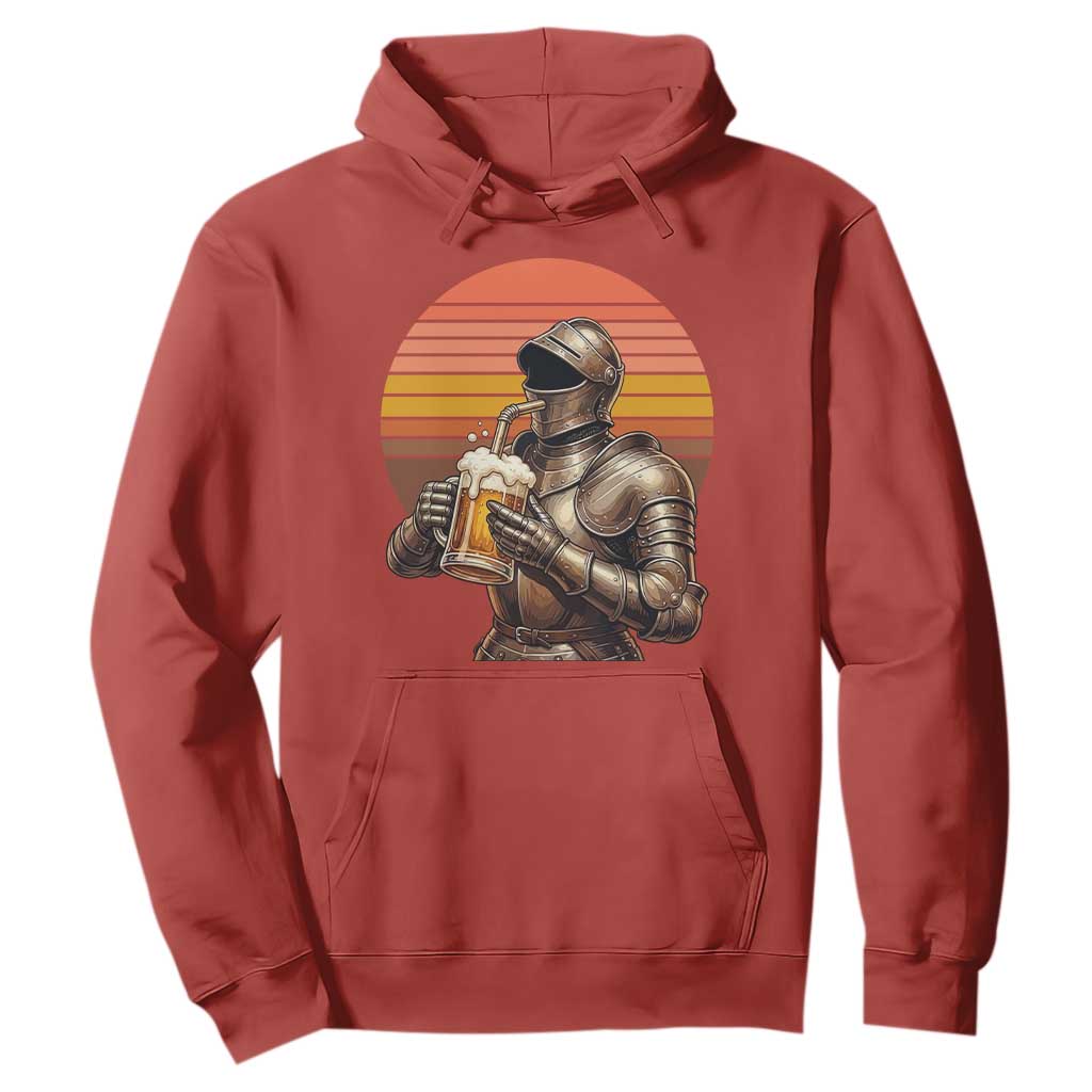 Funny Medieval Renaissance Drinker Hoodie Vintage Knight In Armor Beer Lover TS12 Red Print Your Wear