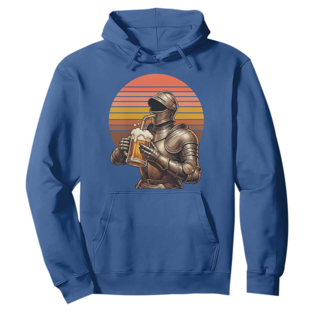 Funny Medieval Renaissance Drinker Hoodie Vintage Knight In Armor Beer Lover TS12 Royal Blue Print Your Wear