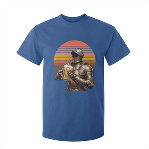 Funny Medieval Renaissance Drinker T Shirt For Kid Vintage Knight In Armor Beer Lover TS12 Royal Blue Print Your Wear