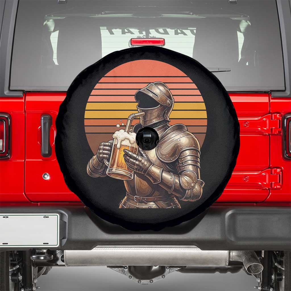 Funny Medieval Renaissance Drinker Spare Tire Cover Vintage Knight In Armor Beer Lover TS12 Black Print Your Wear