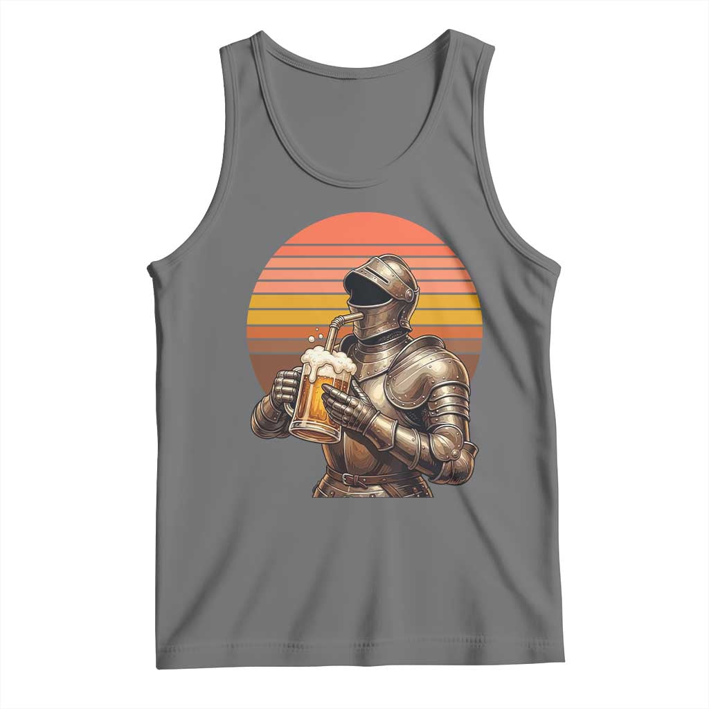 Funny Medieval Renaissance Drinker Tank Top Vintage Knight In Armor Beer Lover TS12 Black Heather Print Your Wear