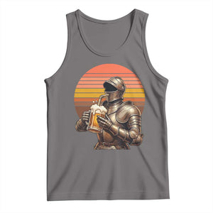 Funny Medieval Renaissance Drinker Tank Top Vintage Knight In Armor Beer Lover TS12 Deep Heather Print Your Wear