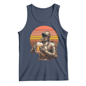 Funny Medieval Renaissance Drinker Tank Top Vintage Knight In Armor Beer Lover TS12 Navy Print Your Wear