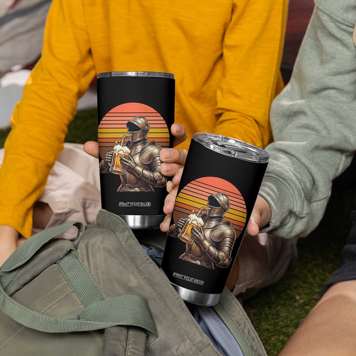 Funny Medieval Renaissance Drinker Tumbler Cup Vintage Knight In Armor Beer Lover TS12 Print Your Wear
