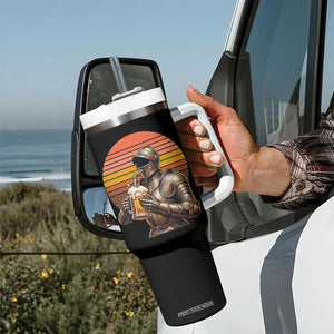 Funny Medieval Renaissance Drinker Tumbler With Handle Vintage Knight In Armor Beer Lover TS12 Print Your Wear