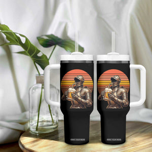 Funny Medieval Renaissance Drinker Tumbler With Handle Vintage Knight In Armor Beer Lover TS12 Print Your Wear