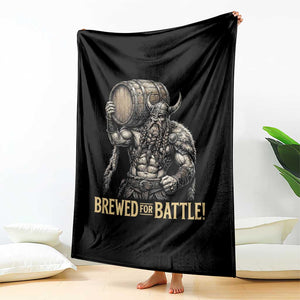 Vintage Viking Beer Drinker Warrior Gift Throw Blanket Brewed For Battle TS12 Print Your Wear