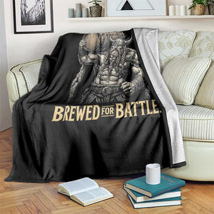 Vintage Viking Beer Drinker Warrior Gift Throw Blanket Brewed For Battle TS12 Print Your Wear