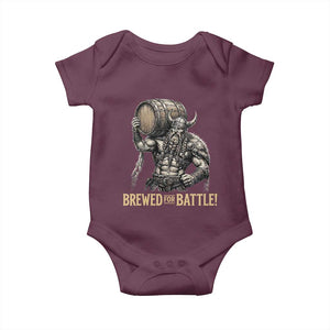 Vintage Viking Beer Drinker Warrior Gift Baby Onesie Brewed For Battle TS12 Maroon Print Your Wear