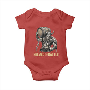 Vintage Viking Beer Drinker Warrior Gift Baby Onesie Brewed For Battle TS12 Red Print Your Wear