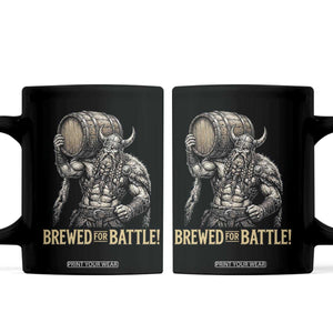 Vintage Viking Beer Drinker Warrior Gift Coffee Mug Brewed For Battle TS12 Black Print Your Wear