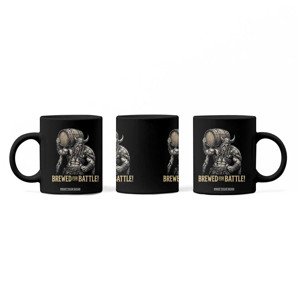 Vintage Viking Beer Drinker Warrior Gift Coffee Mug Brewed For Battle TS12 Print Your Wear