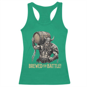 Vintage Viking Beer Drinker Warrior Gift Racerback Tank Top Brewed For Battle TS12 Irish Green Print Your Wear