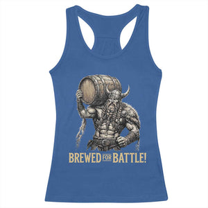 Vintage Viking Beer Drinker Warrior Gift Racerback Tank Top Brewed For Battle TS12 Royal Blue Print Your Wear
