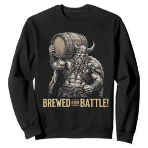 Vintage Viking Beer Drinker Warrior Gift Sweatshirt Brewed For Battle TS12 Black Print Your Wear