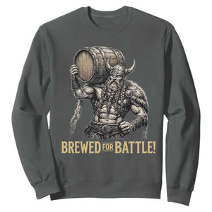 Vintage Viking Beer Drinker Warrior Gift Sweatshirt Brewed For Battle TS12 Dark Heather Print Your Wear