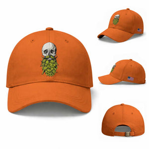 Vintage Craft Brewer Beer Lover Gift Baseball Cap Beer Hops Beard Skull TS12 Baseball Cap Universal Fit Orange Print Your Wear