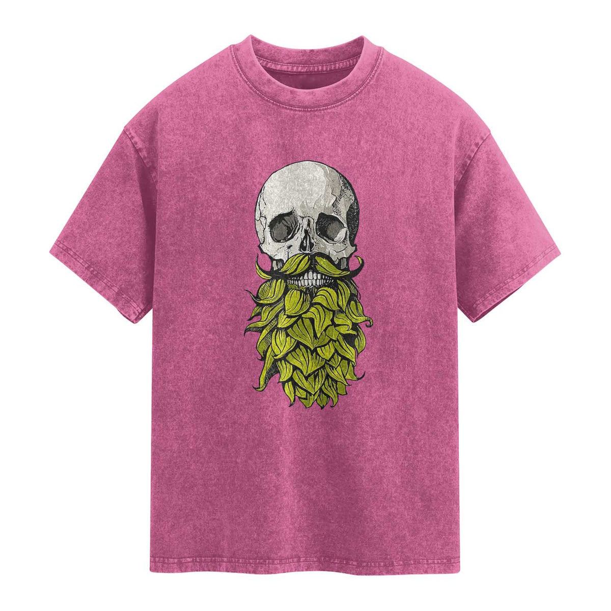 Vintage Craft Brewer Beer Lover Gift Washed Cotton T-Shirt Beer Hops Beard Skull