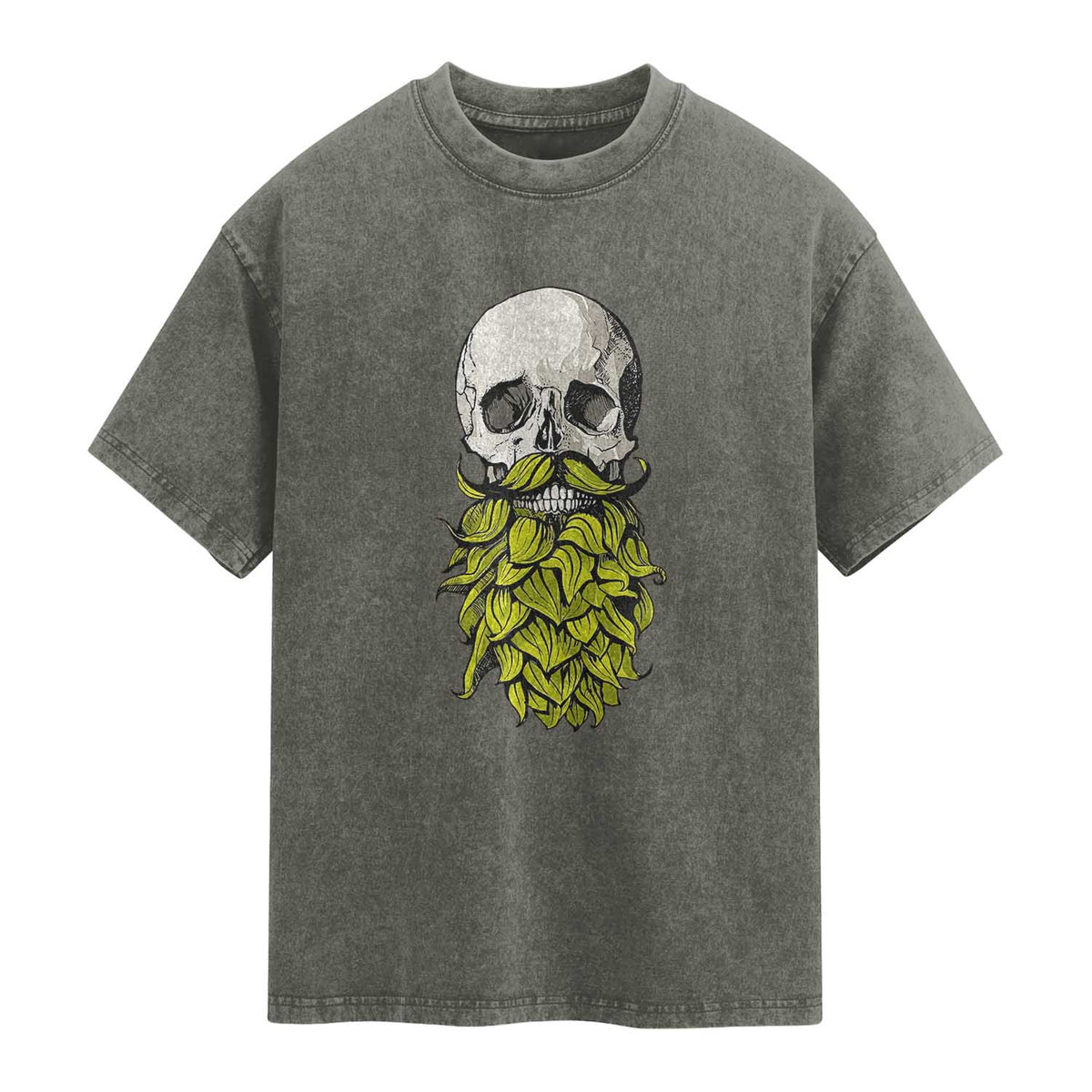 Vintage Craft Brewer Beer Lover Gift Washed Cotton T-Shirt Beer Hops Beard Skull