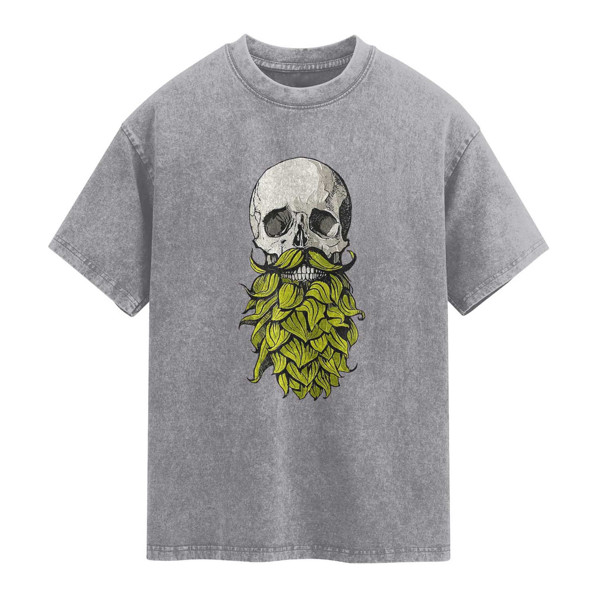 Vintage Craft Brewer Beer Lover Gift Washed Cotton T-Shirt Beer Hops Beard Skull