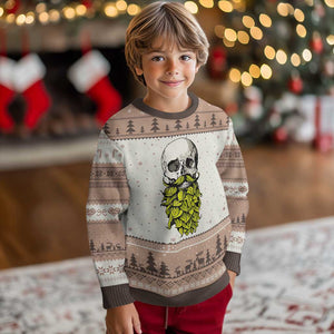 Vintage Craft Brewer Beer Lover Gift Ugly Christmas Sweater Beer Hops Beard Skull TS12 Mocha Mousse Print Your Wear