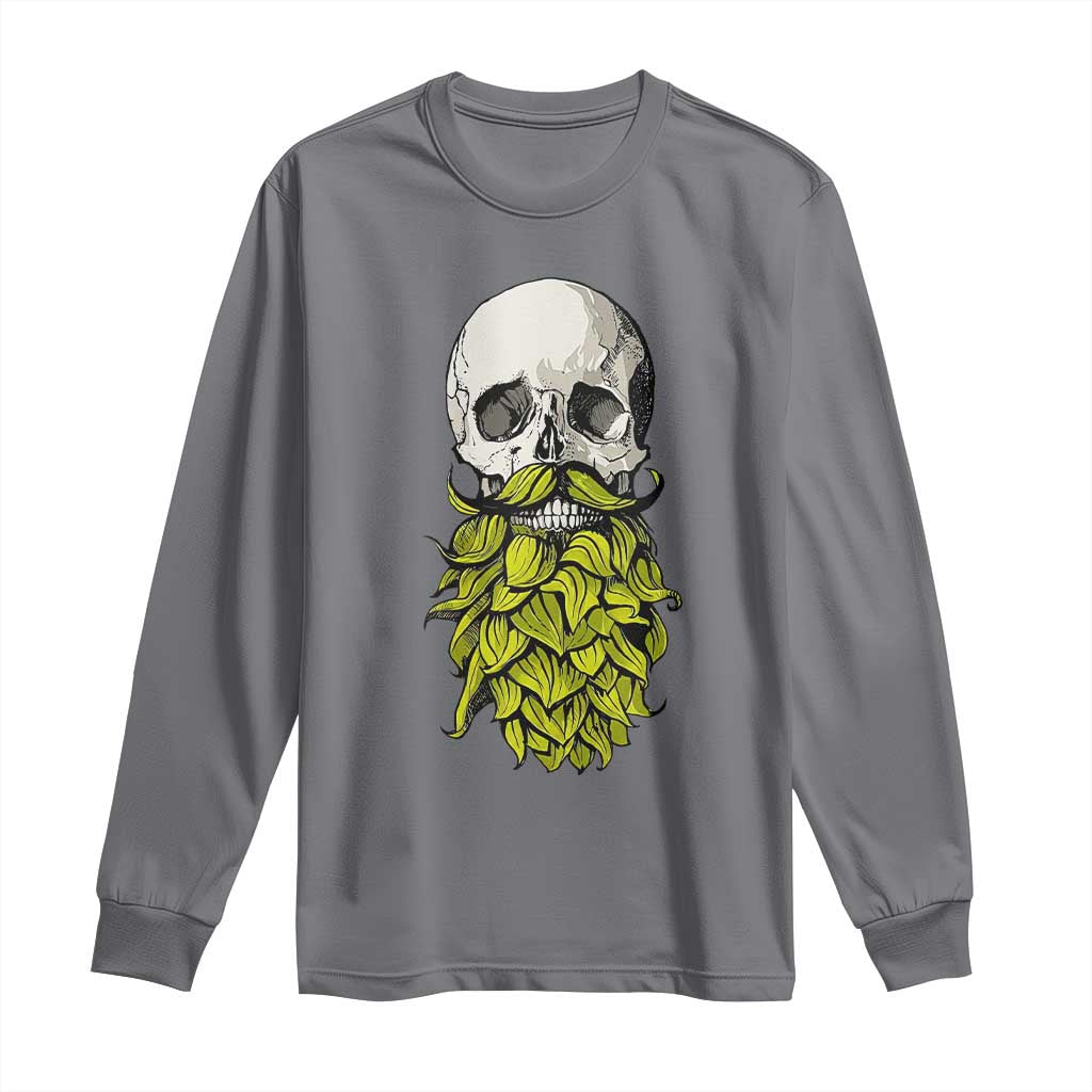 Vintage Craft Brewer Beer Lover Gift Long Sleeve Shirt Beer Hops Beard Skull TS12 Charcoal Print Your Wear