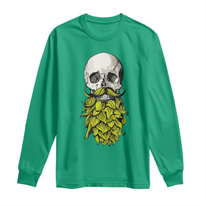 Vintage Craft Brewer Beer Lover Gift Long Sleeve Shirt Beer Hops Beard Skull TS12 Irish Green Print Your Wear