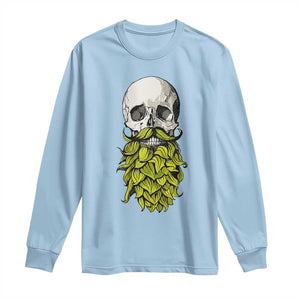 Vintage Craft Brewer Beer Lover Gift Long Sleeve Shirt Beer Hops Beard Skull TS12 Light Blue Print Your Wear