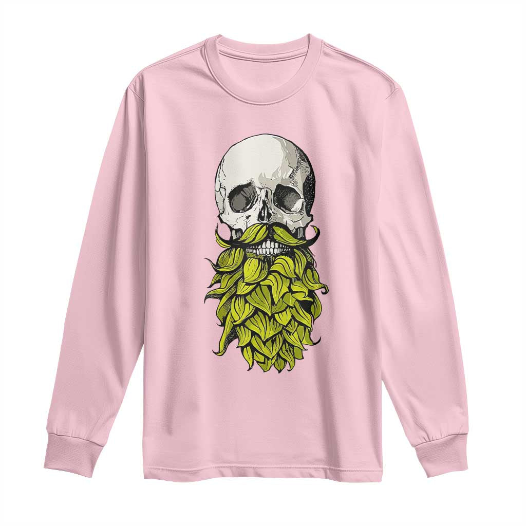 Vintage Craft Brewer Beer Lover Gift Long Sleeve Shirt Beer Hops Beard Skull TS12 Light Pink Print Your Wear