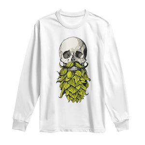 Vintage Craft Brewer Beer Lover Gift Long Sleeve Shirt Beer Hops Beard Skull TS12 White Print Your Wear