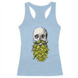 Vintage Craft Brewer Beer Lover Gift Racerback Tank Top Beer Hops Beard Skull TS12 Light Blue Print Your Wear