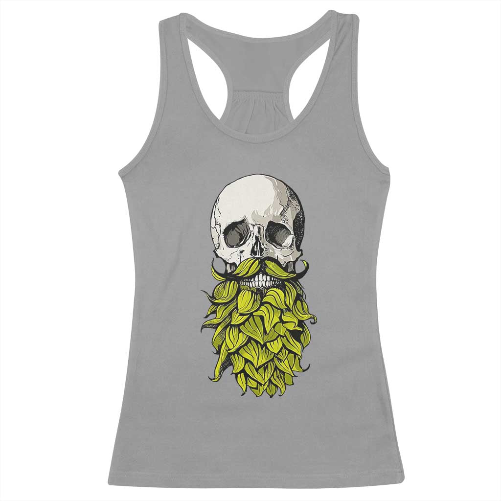 Vintage Craft Brewer Beer Lover Gift Racerback Tank Top Beer Hops Beard Skull TS12 Sport Gray Print Your Wear