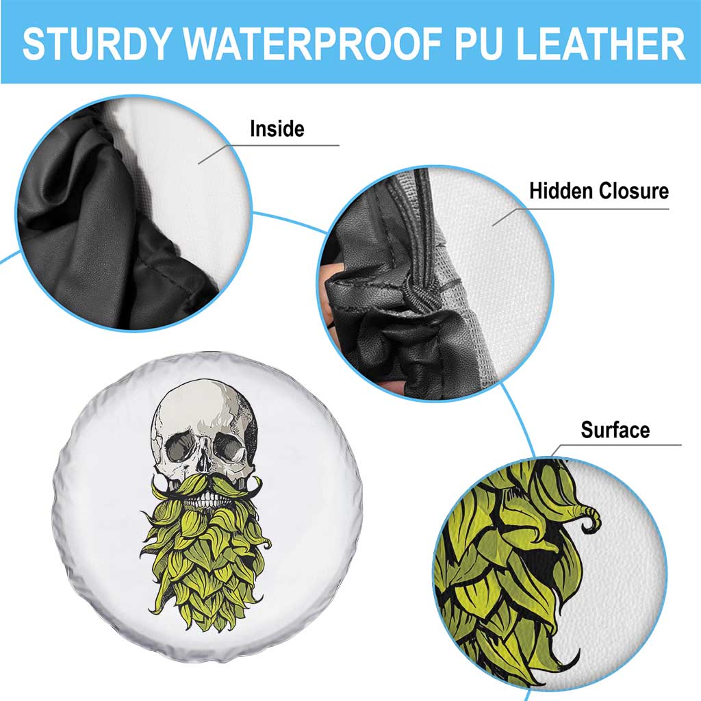 Vintage Craft Brewer Beer Lover Gift Spare Tire Cover Beer Hops Beard Skull TS12 Print Your Wear