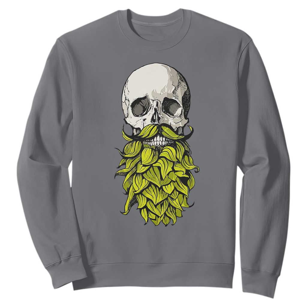 Vintage Craft Brewer Beer Lover Gift Sweatshirt Beer Hops Beard Skull TS12 Charcoal Print Your Wear