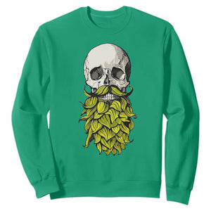 Vintage Craft Brewer Beer Lover Gift Sweatshirt Beer Hops Beard Skull TS12 Irish Green Print Your Wear