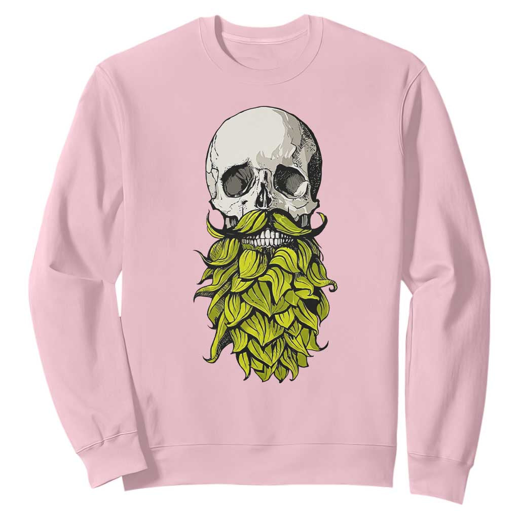 Vintage Craft Brewer Beer Lover Gift Sweatshirt Beer Hops Beard Skull TS12 Light Pink Print Your Wear