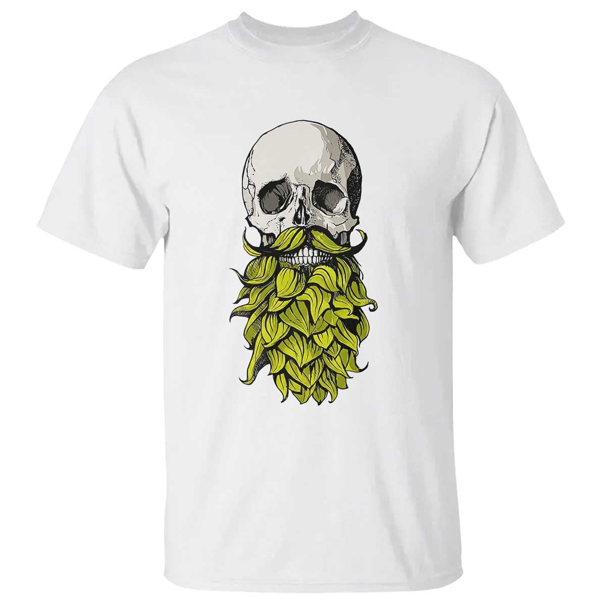 Vintage Craft Brewer Beer Lover Gift T Shirt Beer Hops Beard Skull TS12 White Print Your Wear