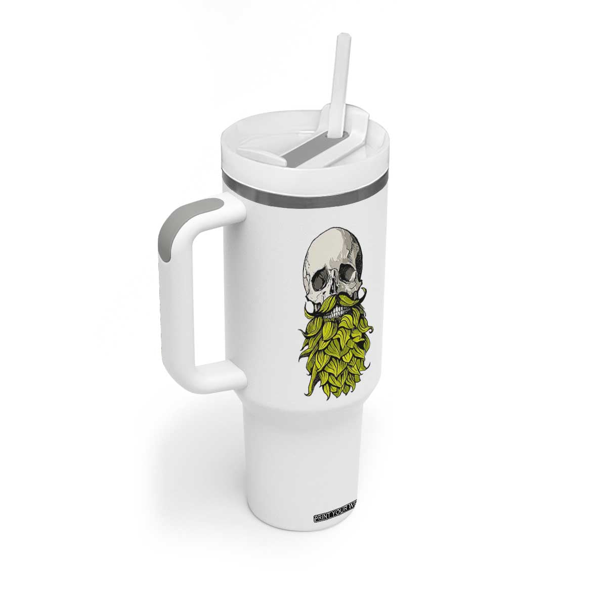 Vintage Craft Brewer Beer Lover Gift Tumbler With Handle Beer Hops Beard Skull TS12 Print Your Wear