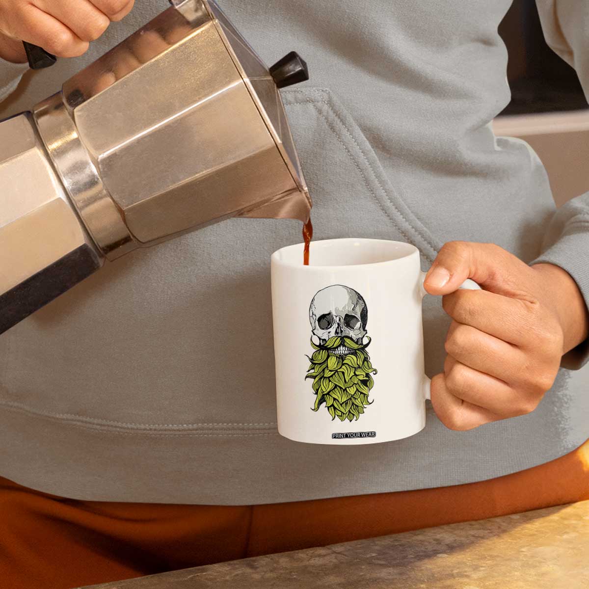 Vintage Craft Brewer Beer Lover Gift Coffee Mug Beer Hops Beard Skull TS12 Print Your Wear