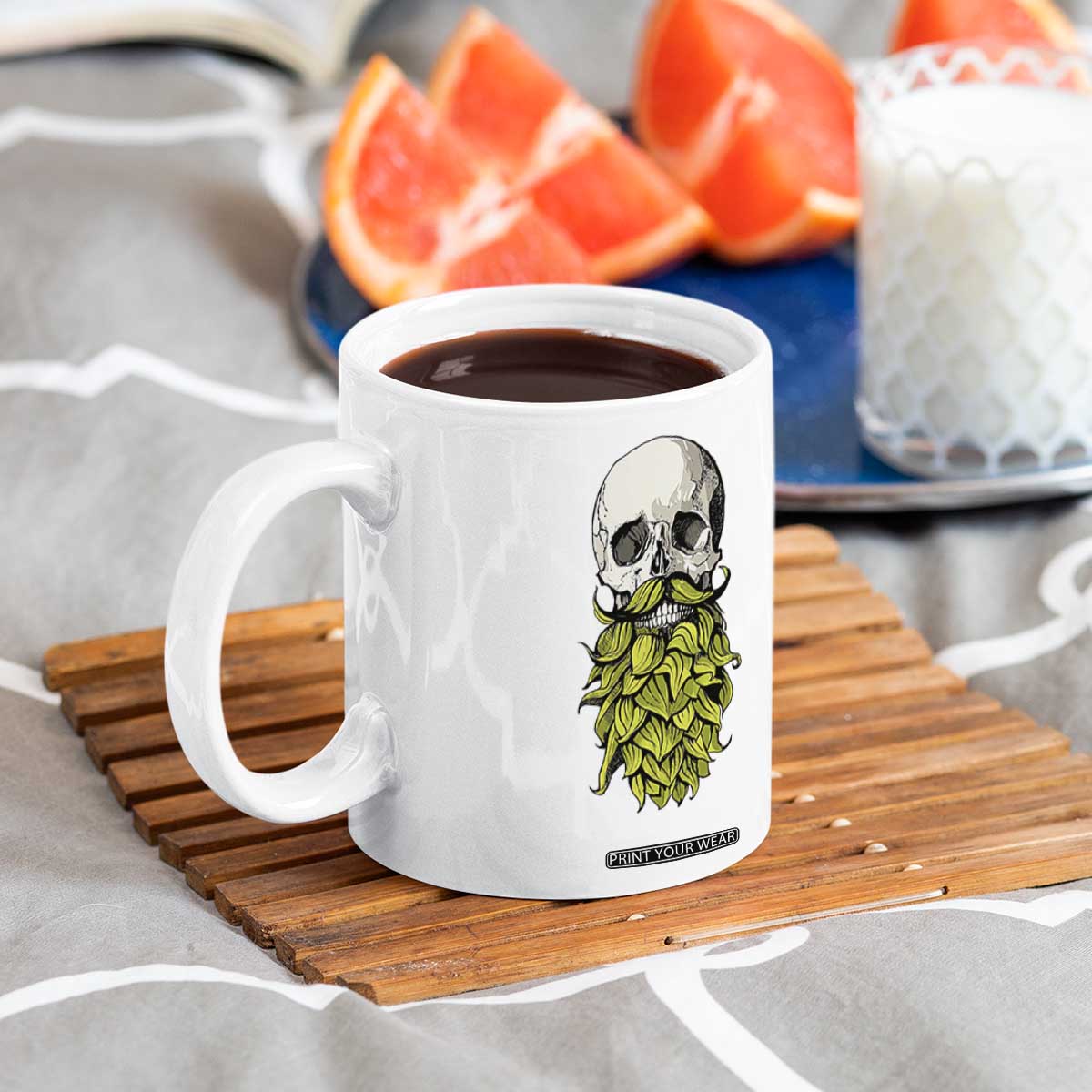 Vintage Craft Brewer Beer Lover Gift Coffee Mug Beer Hops Beard Skull TS12 Print Your Wear