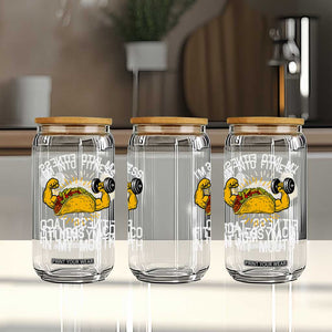 Funny Tacos Lover Glass Can I Am Into Fitness TS12 Print Your Wear