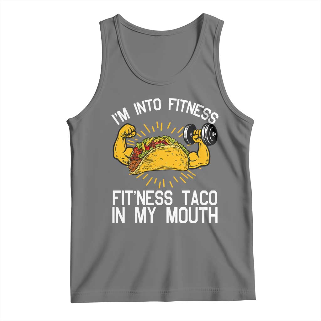 Funny Tacos Lover Tank Top I Am Into Fitness TS12 Black Heather Print Your Wear