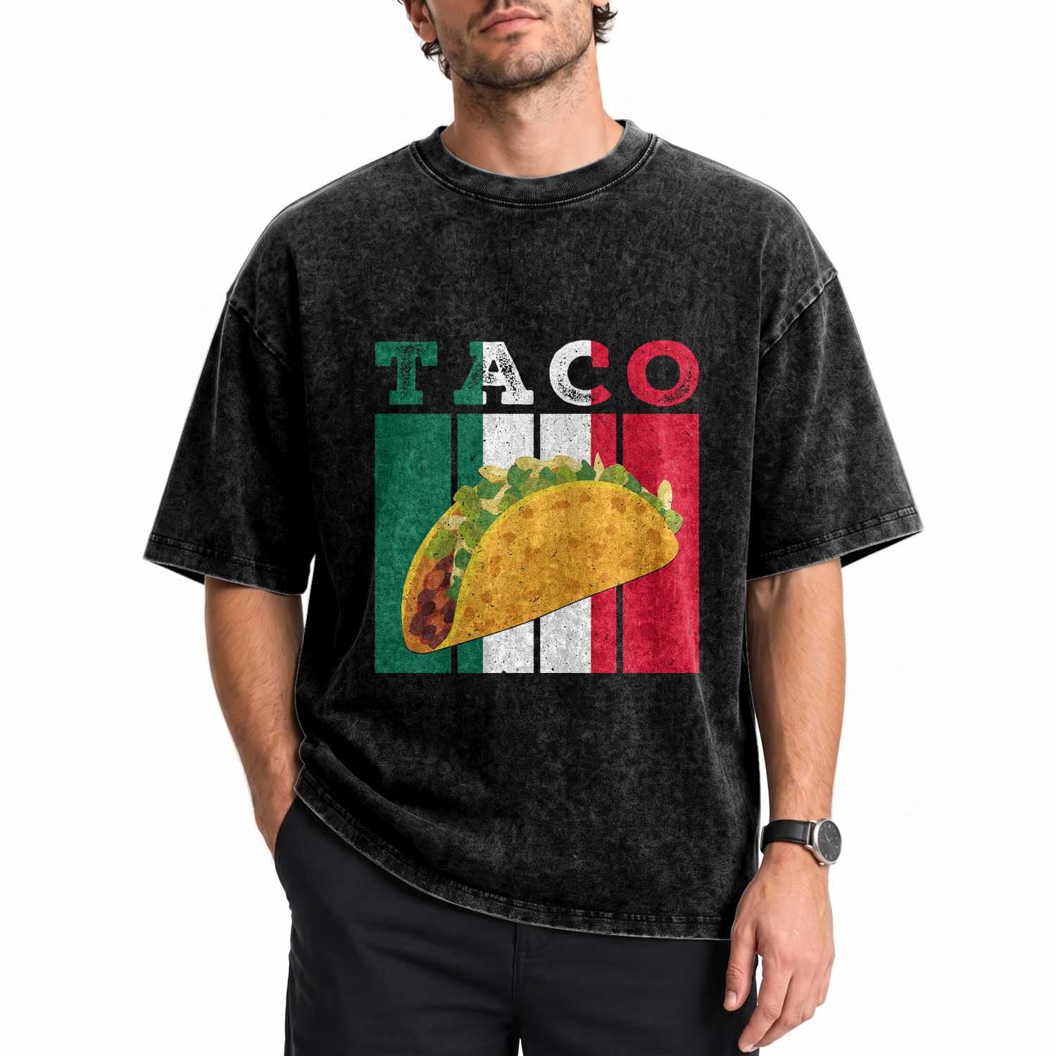 Tacos Lover Mexican Food Washed Cotton T-Shirt Funny Quote Gift